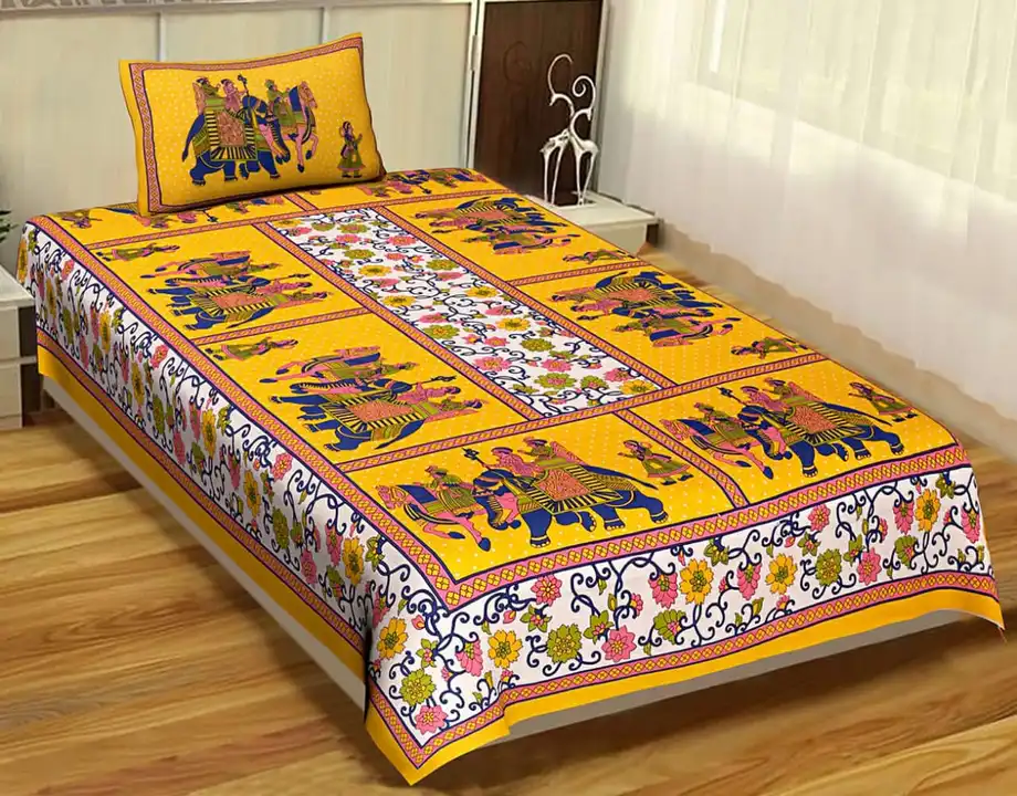 Cotton single bed bedsheet uploaded by The print house  on 12/19/2023