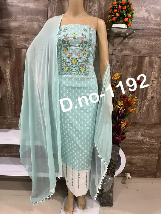 Price drop drop Cotton with chiffon dupatta  uploaded by Heena fashion house on 12/20/2023