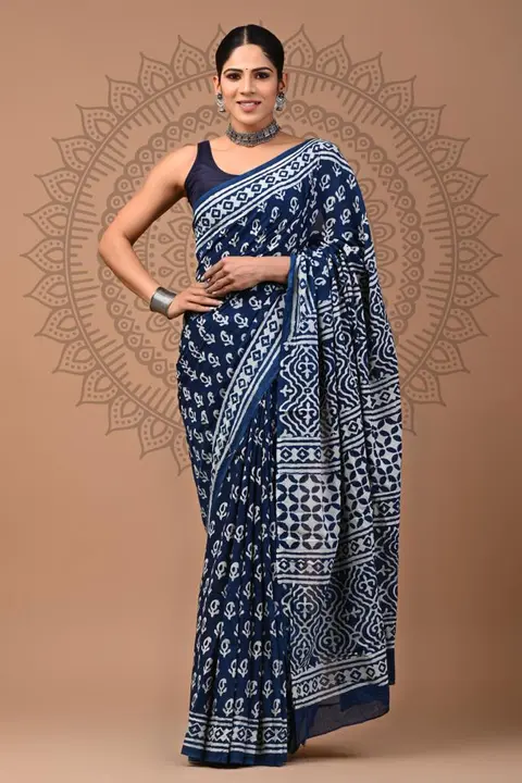 Cotton Hand block saree  uploaded by business on 12/20/2023