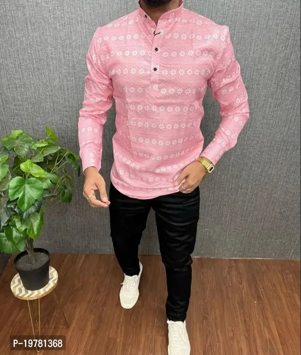 Reliable Pink Cotton Blend Checked Long Sleeves Casual Kurta For Men
 uploaded by R M online shop  on 12/20/2023