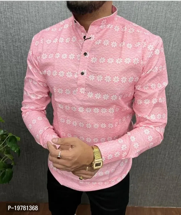 Reliable Pink Cotton Blend Checked Long Sleeves Casual Kurta For Men
 uploaded by R M online shop  on 12/20/2023
