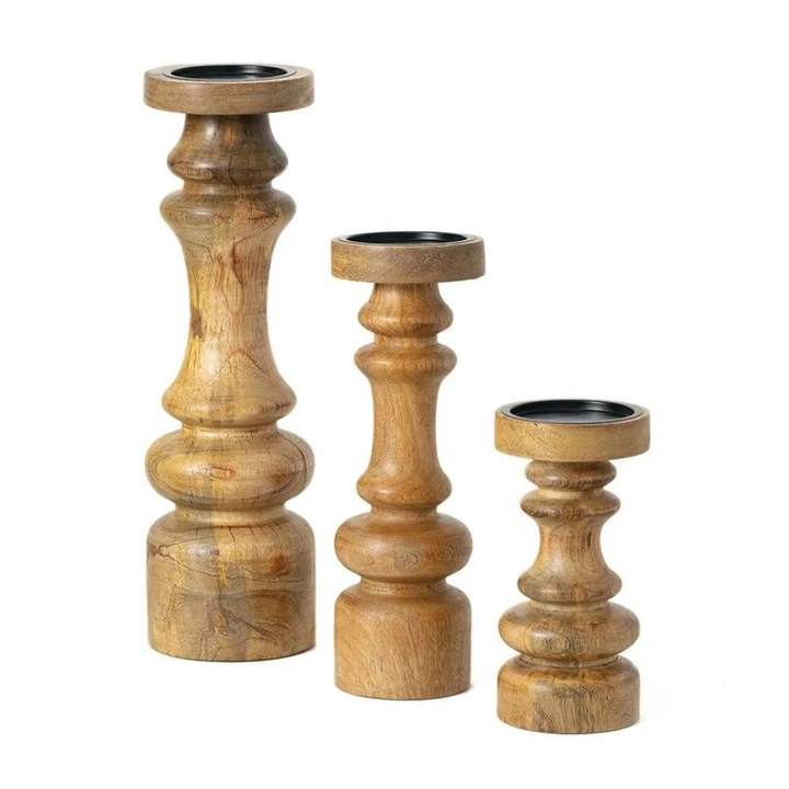 Candle Holder set of 3   16,12,8 inch Height  uploaded by I Wood Handicrafts on 12/21/2023