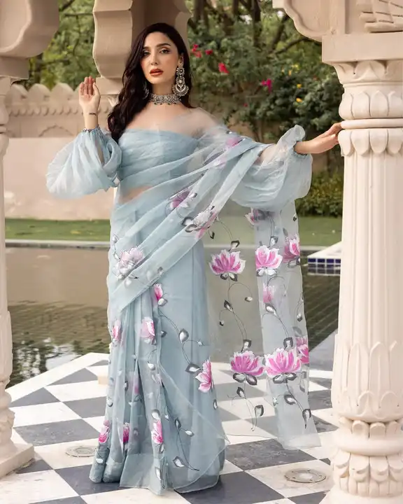 Organza saree  uploaded by business on 12/21/2023