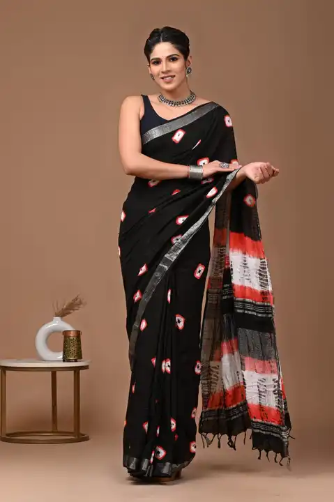 Cotton Linen saree  uploaded by Indiana Creations  on 12/21/2023