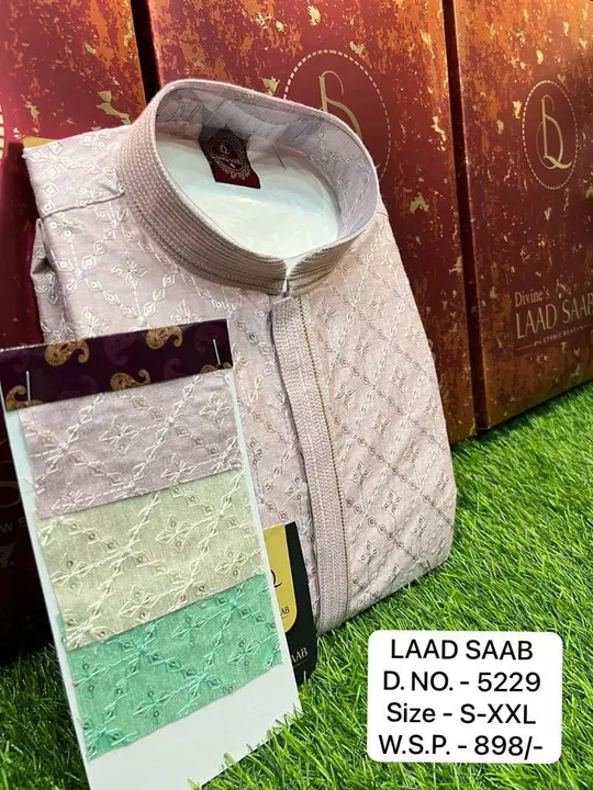 🫅🫅 LAAD SAHAB 🫅🫅KURTA PYAJAMA SET FOR MEN BOX PACK uploaded by Kushal Jeans, Indore on 12/21/2023