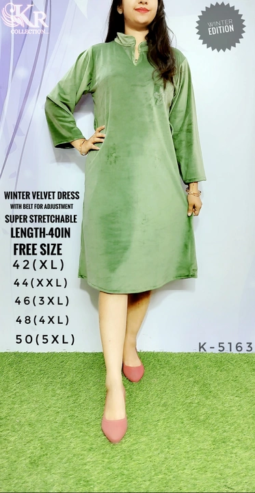 Winter Velvet Dress uploaded by krishna radha collection on 12/21/2023