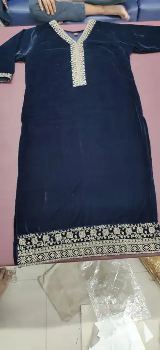 Blue velvet kurti uploaded by Hari Om Fashion  on 12/21/2023
