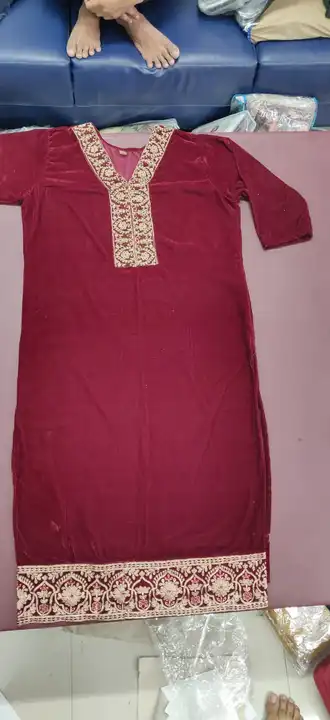Merun velvet kurti  uploaded by Hari Om Fashion  on 12/21/2023