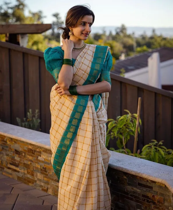 Golden Zari Weaving Border With check Design & Rich Pallu Soft Silk Saree uploaded by DHANANJAY CREATIONS on 12/21/2023