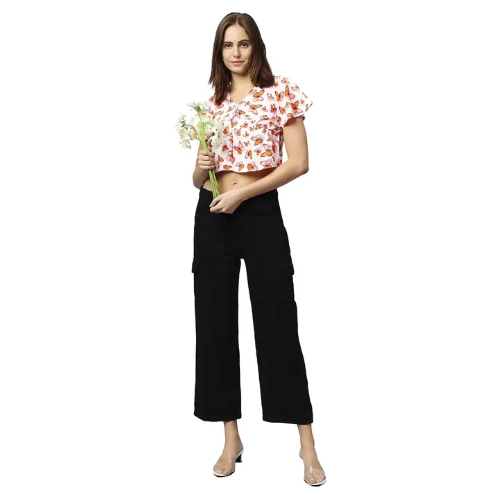 Amizara Women's Coral Butterfly Printed Crop Top  uploaded by AMIZARA CORPORATION on 12/22/2023