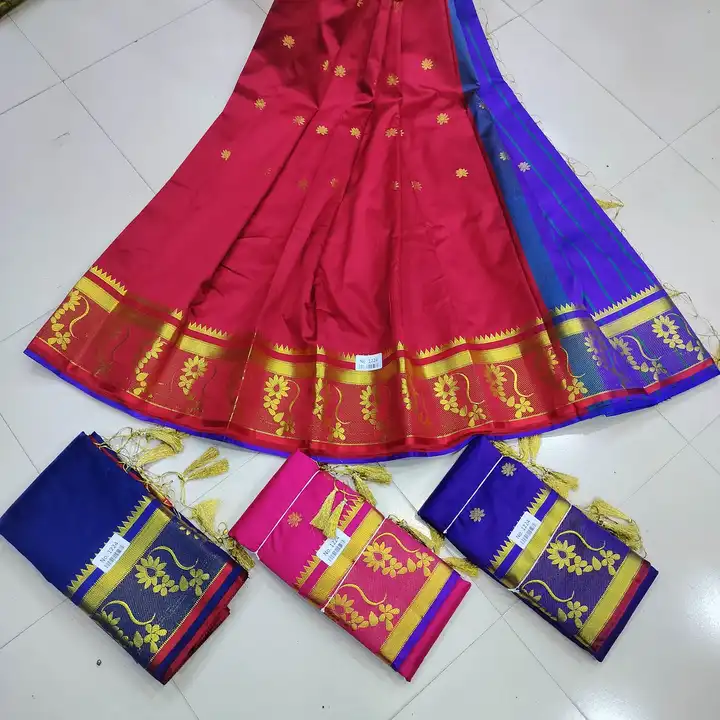 Karishma jacquard Buti Saree with Blouse 
Cotton silk soft material
 uploaded by Shv Sh Handloom on 12/22/2023