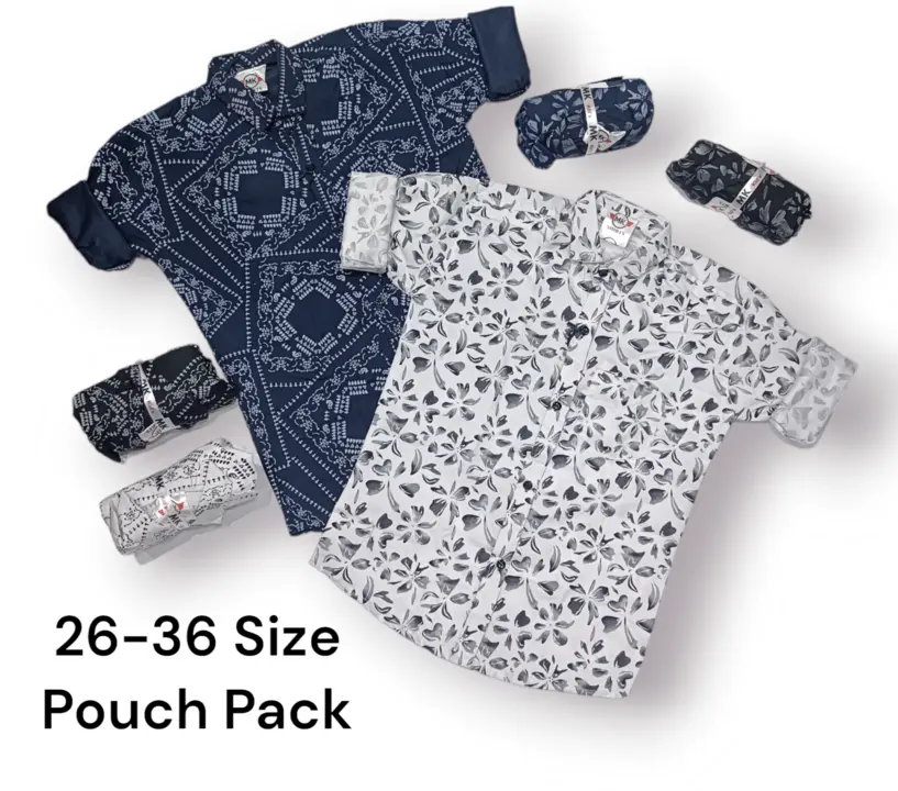 EXCLUSIVE KIDS PRINT POUCH PACKING SHIRTS uploaded by Kushal Jeans, Indore on 12/22/2023