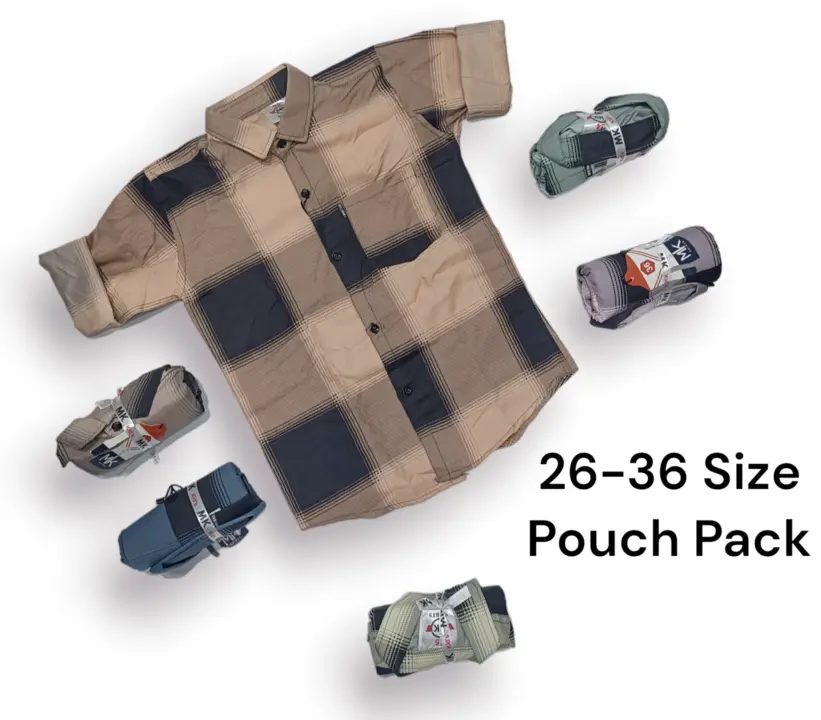 EXCLUSIVE KIDS POUCH PACKING SHIRTS uploaded by Kushal Jeans, Indore on 12/22/2023