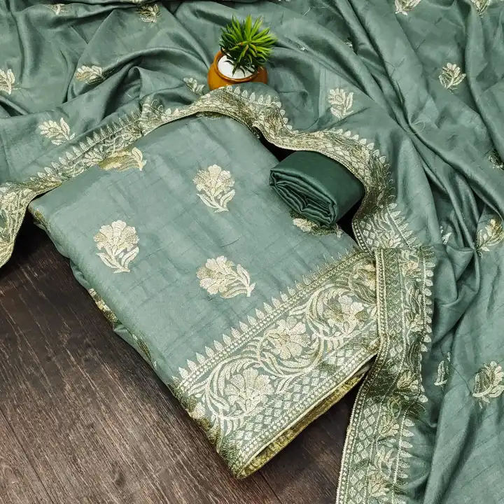 SOFT VICHITRA SILK WITH ALL OVER ZARI WORK* uploaded by Shiva Enterprise on 12/22/2023