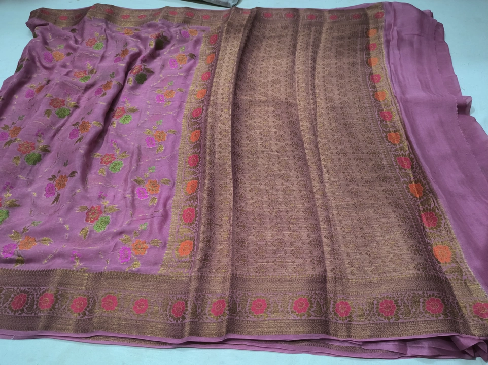 Banaras pure khaddi chiffon silk sarees  uploaded by business on 12/22/2023