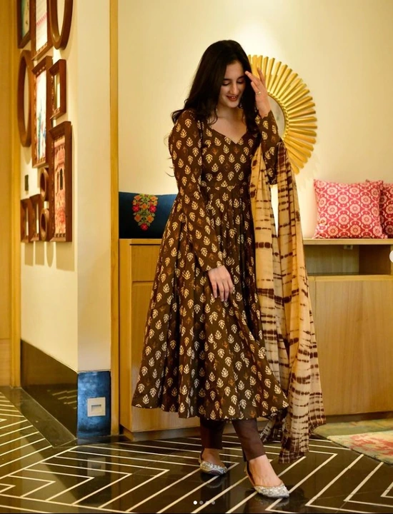 Anarkali kurta with pant and dupatta set  uploaded by Mahi fashion on 12/23/2023