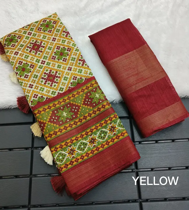 *🔖 Catalogue : DOUBLE ZARI PATOLA

*🥻 Saree Fabric: Heavy tusser cotton silk with gold bouble zari uploaded by Divya Fashion on 12/23/2023