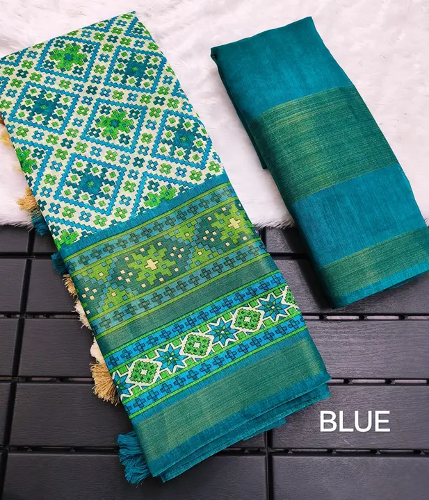 *🔖 Catalogue : DOUBLE ZARI PATOLA

*🥻 Saree Fabric: Heavy tusser cotton silk with gold bouble zari uploaded by Divya Fashion on 12/23/2023