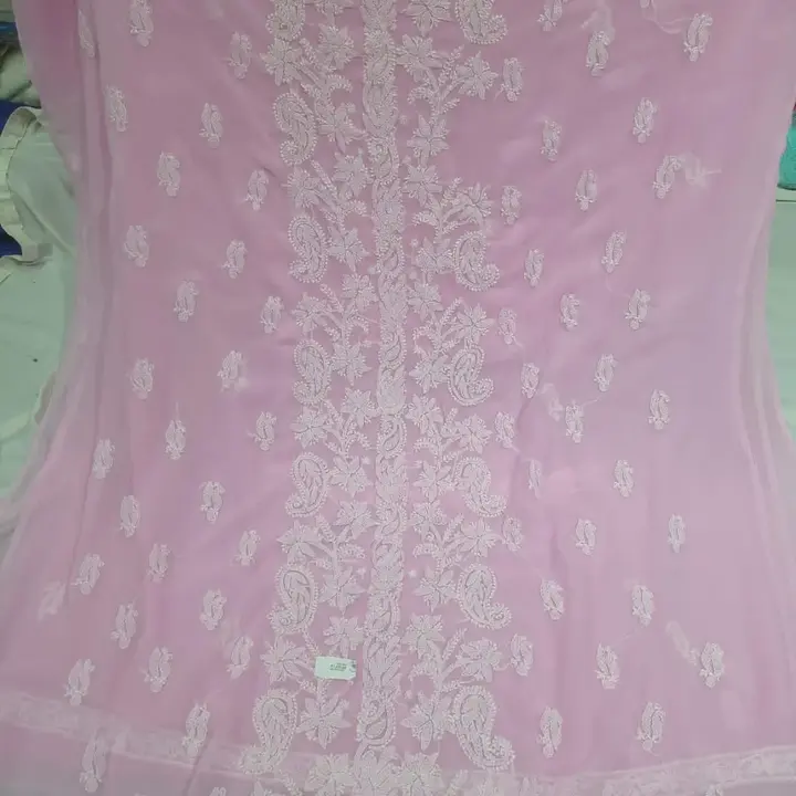Chikan Kari chiffon dress material uploaded by Lcf crafts (lucknow Chikan factory) on 12/23/2023