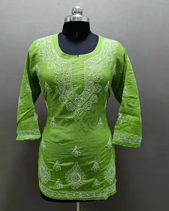 Short kurti
Fabric cotton
Length 31
Size 38 to 44
Gala boti work. Mob no. 8318704348.. uploaded by business on 12/23/2023