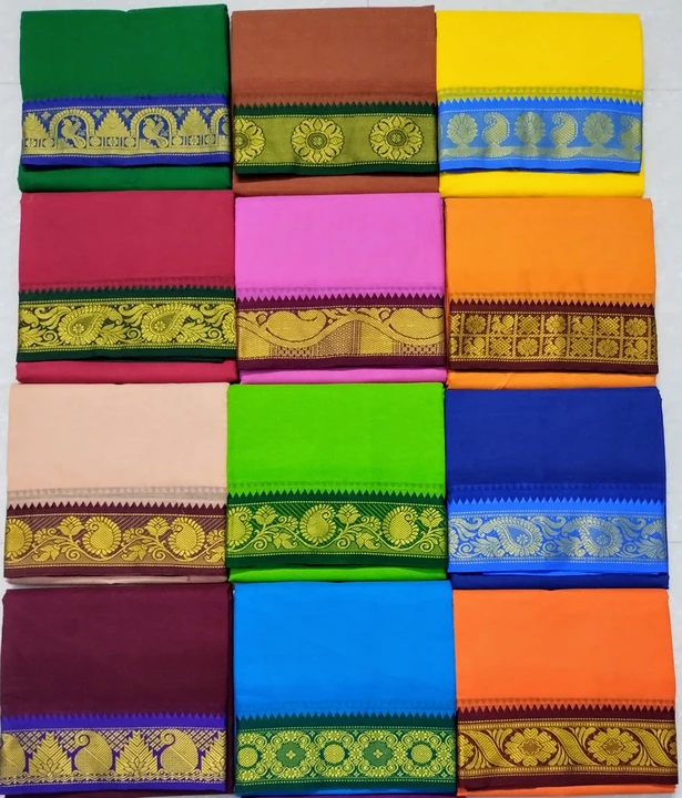 Cotton jacquard colour dhoties  uploaded by BHASKAR TEXTILE on 12/23/2023