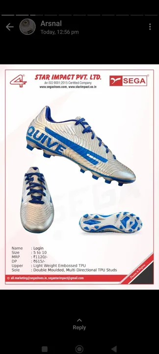 Star impact football shoes uploaded by Jehovah sports wholesale on 12/23/2023