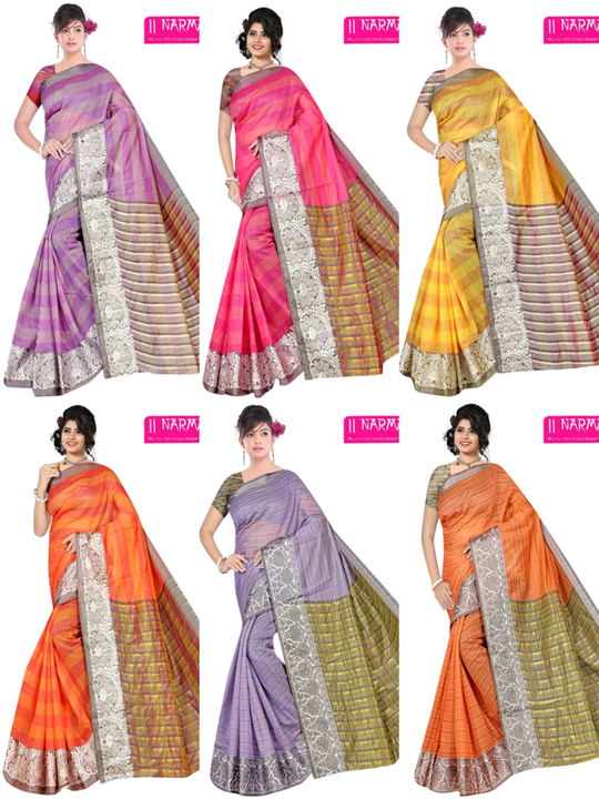 Fancy chanderi cottan fabric jeqard dzn saree  uploaded by NARMADA SILK on 12/23/2023