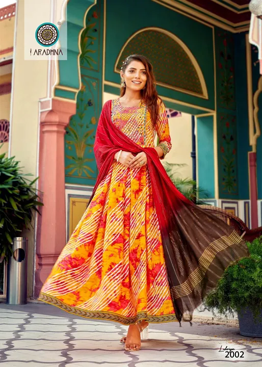 On sale gown with dupatta  uploaded by Hari Om Fashion  on 12/23/2023