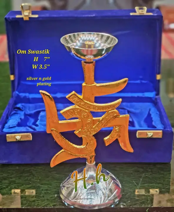 Decorative Metal Swastik OM Depak Stand  Collection in Beautiful Velvet Gifting Box Available  in Ve uploaded by business on 12/24/2023