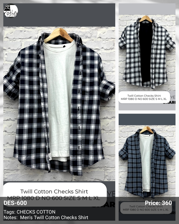 Twill Cotton Checks Shirt  uploaded by business on 12/25/2023