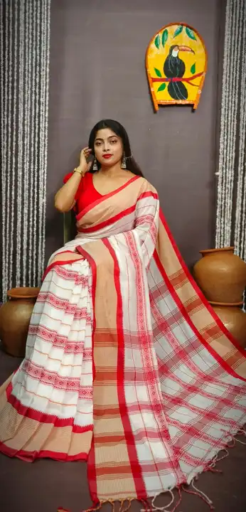 Handloom khadi cotton saree  uploaded by Sujata saree cantre on 12/25/2023