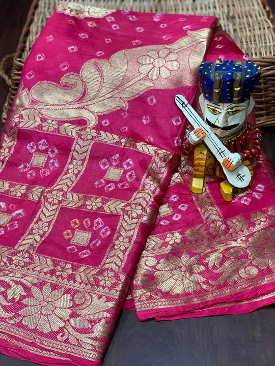 Silk bandhej saree uploaded by business on 12/25/2023
