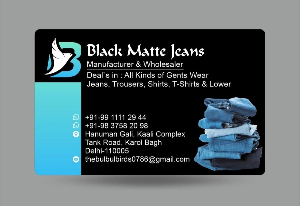 Visiting card store images of BULBUL BIRDS JEANS
