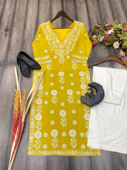 Yellow colour kurti with pant  uploaded by New Chennai saree  on 12/26/2023