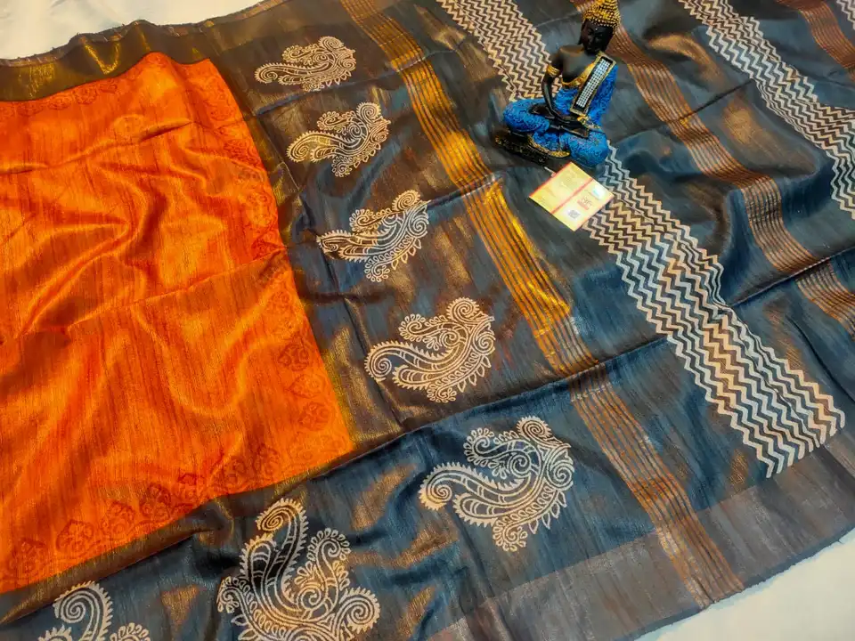 Tushar giccha silk print design saree beautiful collection  uploaded by Irsad handloom on 12/26/2023