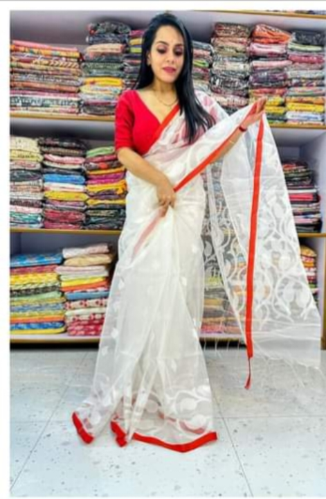 mango Muslin jamdani saree  uploaded by Matri Saree Center on 12/26/2023