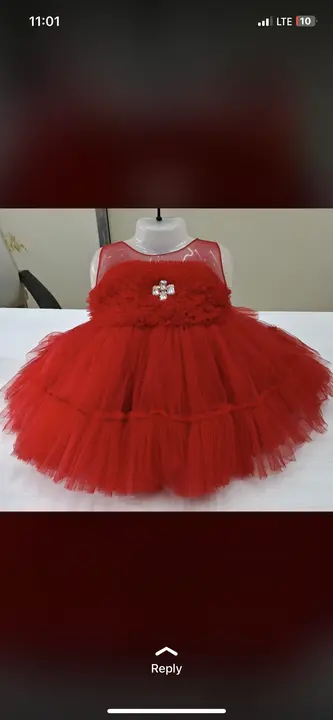 OUR BEUTIFUL SOFT NET XMAS 🎄  FROCK RED AND WHITE  uploaded by K.naina dresses on 12/26/2023