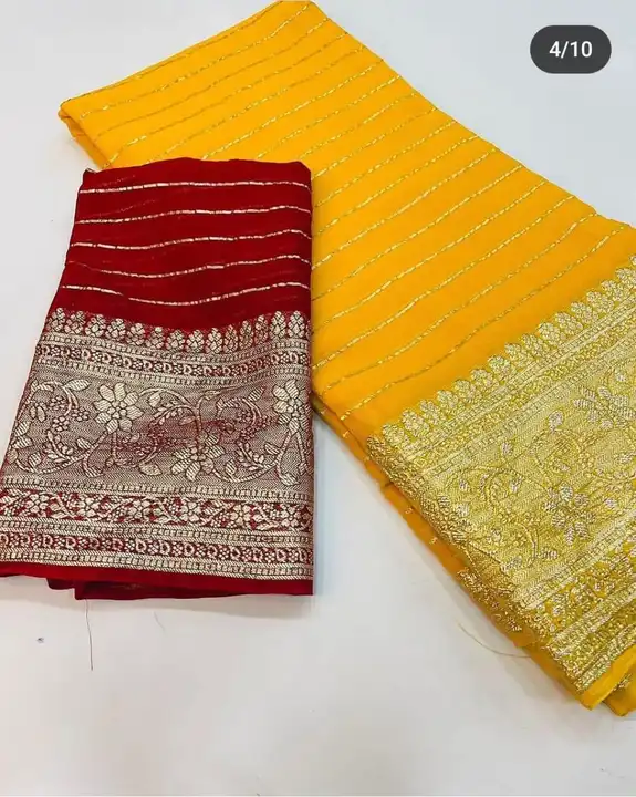 New launched💥Enjoy😊 this Navratri festival with special Jorjat malti Shadded lehriya Zari Saree💠 uploaded by Gotapatti manufacturer on 12/26/2023