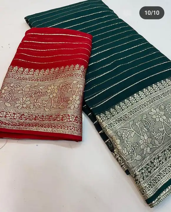 New launched💥Enjoy😊 this Navratri festival with special Jorjat malti Shadded lehriya Zari Saree💠 uploaded by Gotapatti manufacturer on 12/26/2023