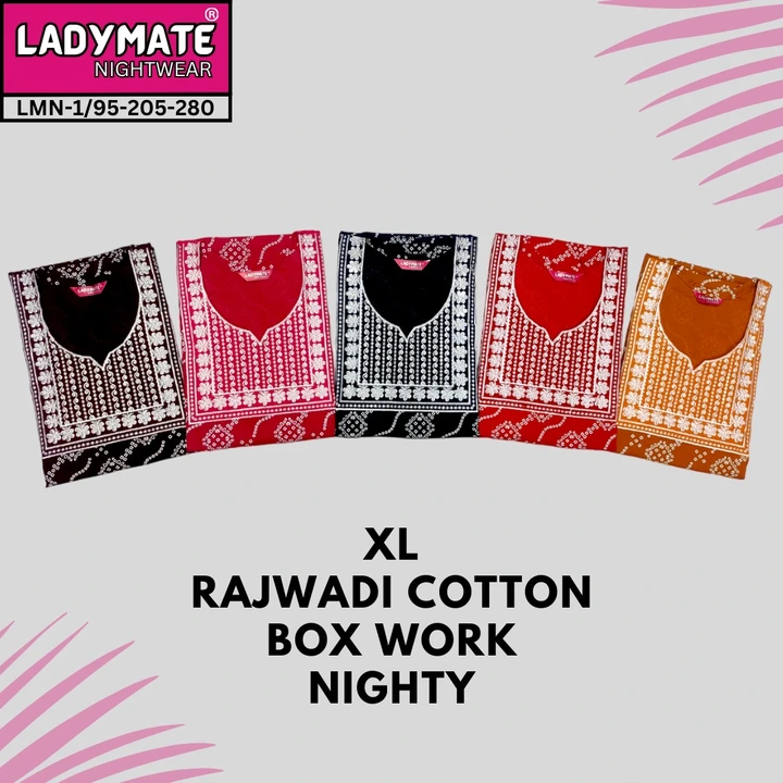 XL RAJWADI COTTON BOX WORK NIGHTY uploaded by Jai Ambe Enterptises on 12/27/2023