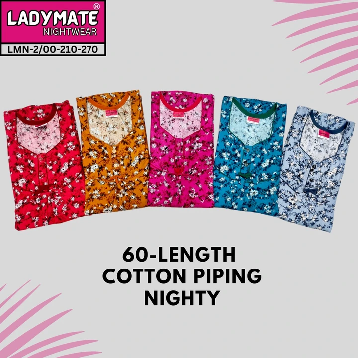 60 LENGTH COTTON PIPING NIGHTY uploaded by Jai Ambe Enterptises on 12/27/2023