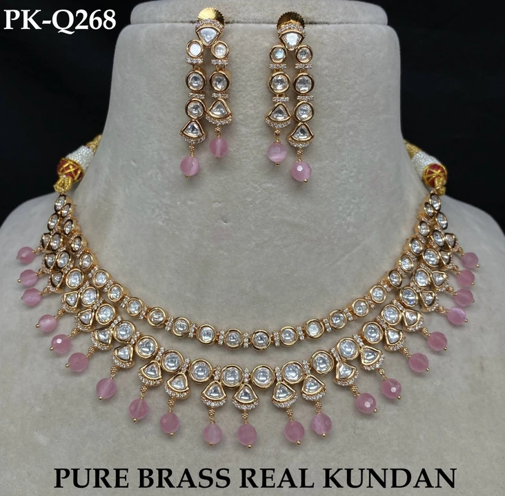 Pure brass real Kundan necklace set  uploaded by business on 12/27/2023
