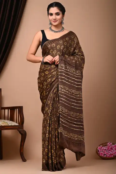 Block printed saree  uploaded by Yash handicrafts on 12/27/2023