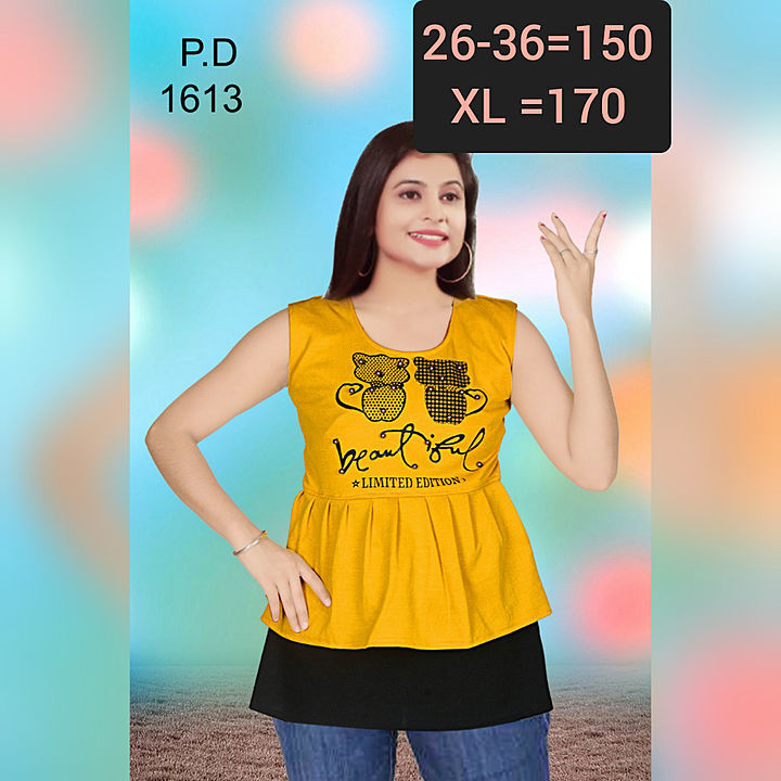 EXCLUSIVE IMPORTED FABRIC WESTERN SHORT TOP FOR KIDS SIZE 26-36 = 6 PIECES
 XL SIZE RATE 170= 3 PCS uploaded by business on 7/18/2020