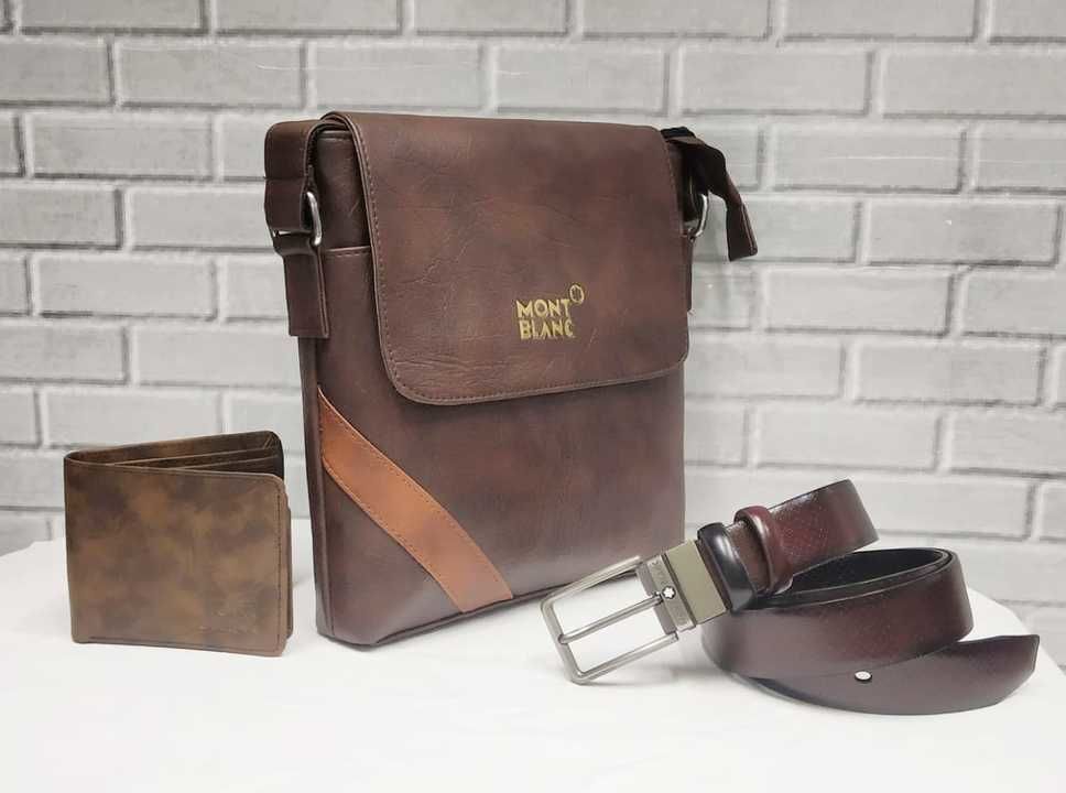 * COMBO SET*

GENTS SLING BAG
              &
BELT AND WALLET

WITH 3 ELEGANT COLOURS

*BLACK*
*BROW uploaded by XENITH D UTH WORLD on 3/24/2021