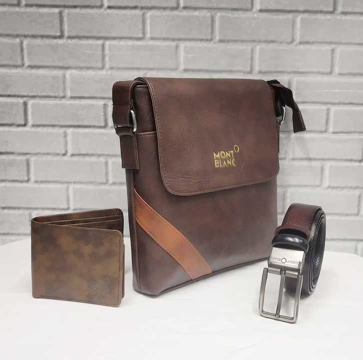* COMBO SET*

GENTS SLING BAG
              &
BELT AND WALLET

WITH 3 ELEGANT COLOURS

*BLACK*
*BROW uploaded by XENITH D UTH WORLD on 3/24/2021