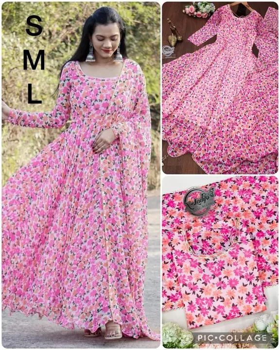 *launching New 💃🏻 flower 🌸 Maxy gown with Dupatta 😍*

Featuring Solid fox Georgette Maxi Dress W uploaded by business on 12/28/2023