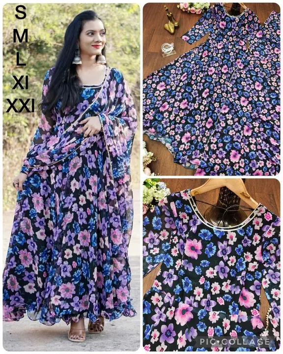 *launching New 💃🏻 flower 🌸 Maxy gown with Dupatta 😍*

Featuring Solid fox Georgette Maxi Dress W uploaded by Divya Fashion on 12/28/2023
