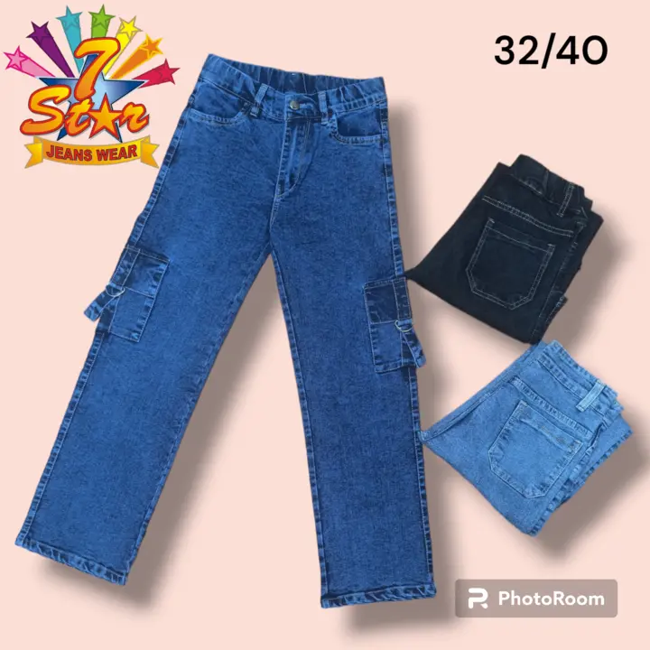Straight fit cargo jeans for girls uploaded by Miss 7Star jeans on 12/28/2023