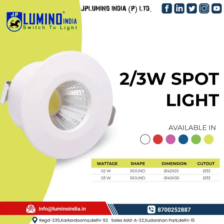 Spot & Down light uploaded by Jplumino india pvt ltd on 12/28/2023